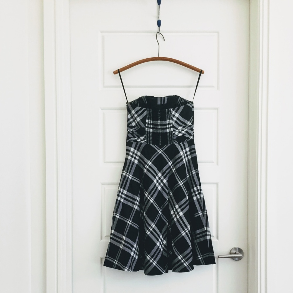 WHBM Silk-blend Plaid Halter Dress, 0 - Picture 3 of 5